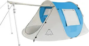 TENPLAY Pop Up Tent,2-4 People,190T Polyester,Waterproof2000mm,PU Coating,Automatic Setup,2Door,UV Protection,Lightweight,Portable Tent for Hiking,Picnic,Camping