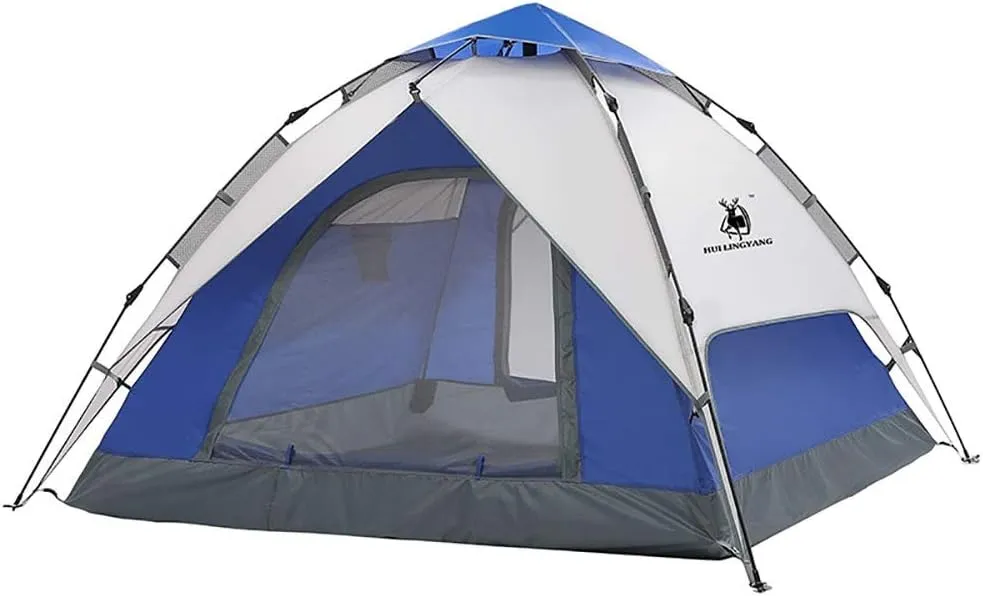 Tent Camping Tents Quick Set Up Family Beach Dome Tent UV Protection with Carry Bag Blue for Hiking Travel (Color : Blue, Size : Free Size) (Blue Free Size) (Blue Free Size)