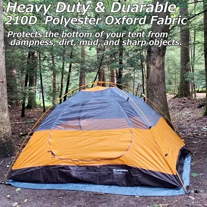Tent Footprint Waterproof PU 3000 Easy Set up Heavy Duty Ultralight Tent Footprint for Camping,Hiking, Backpacking, Hammock, Beach Grey