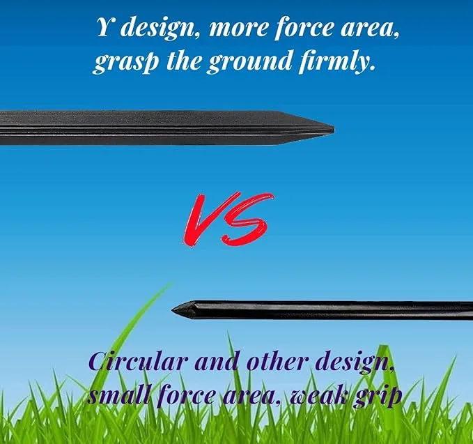 Tent Stakes Heavy Duty,Metal Tent Stakes,Aluminum Tent Pegs with Refective Tent Cords,Camping Accessories with Hammer,Yard Stakes,Groud Stakes,Stakes for Inflatables&Camping&Ground-15 Pack