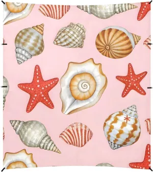 Tents Beach Tent with Sand Anchor, Conch Starfish Pattern Pink Portable Canopy Sunshade - 9' x 10' - Sandbags & Reinforced Corners & Stability Poles Sun Shelter Outdoor Camping