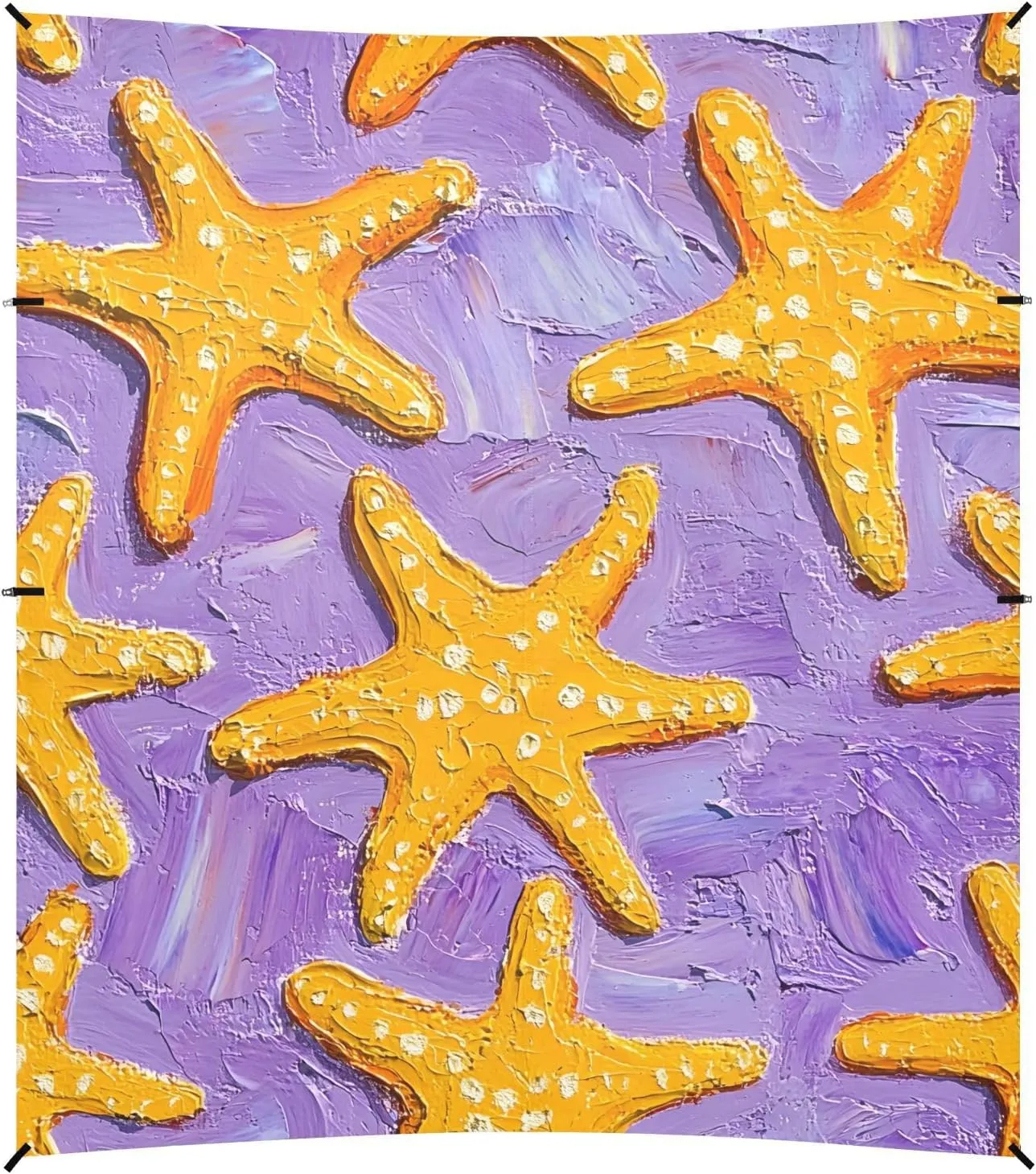 Tents Beach Tent with Sand Anchor, Starfish Purple Background Pattern Portable Canopy Sunshade - 9' x 10' - Sandbags & Reinforced Corners & Stability Poles Sun Shelter Outdoor Camping