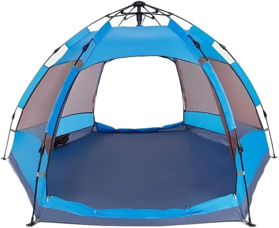 Tents for Camping Beach Tents Camping Tent 4 Person with 6 Side Mesh Waterproof Double Layer Instant Tent for Family Hiking Outdoor Tent Family Tents for Camping Hiking Traveling