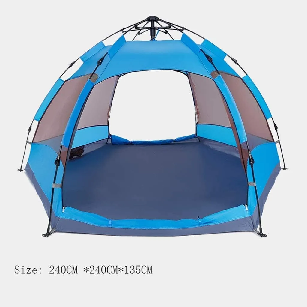 Tents for Camping Beach Tents Camping Tent 4 Person with 6 Side Mesh Waterproof Double Layer Instant Tent for Family Hiking Outdoor Tent Family Tents for Camping Hiking Traveling