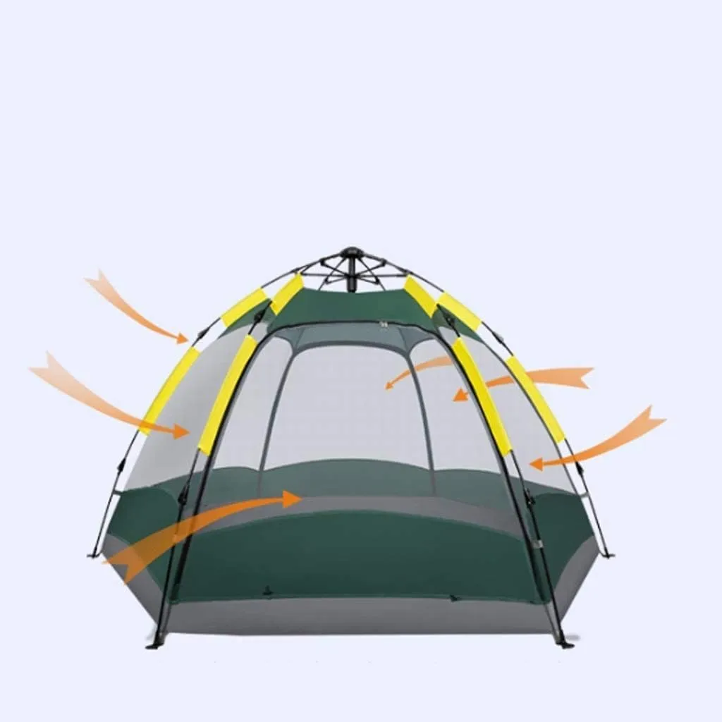 Tents for Camping Beach Tents Camping Tent 4 Person with 6 Side Mesh Waterproof Double Layer Instant Tent for Family Hiking Outdoor Tent Family Tents for Camping Hiking Traveling