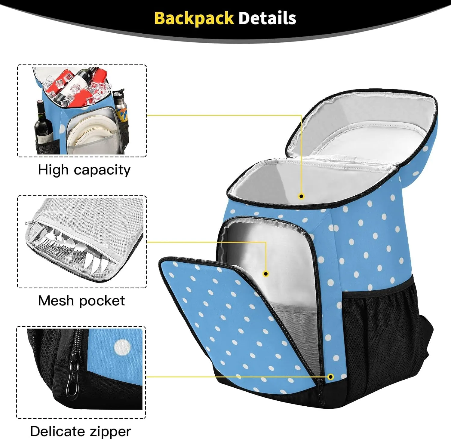 Thanksgiving Turkey Backpack Cooler 36 Cans Waterproof Cooler for Camping Lunch Backpack