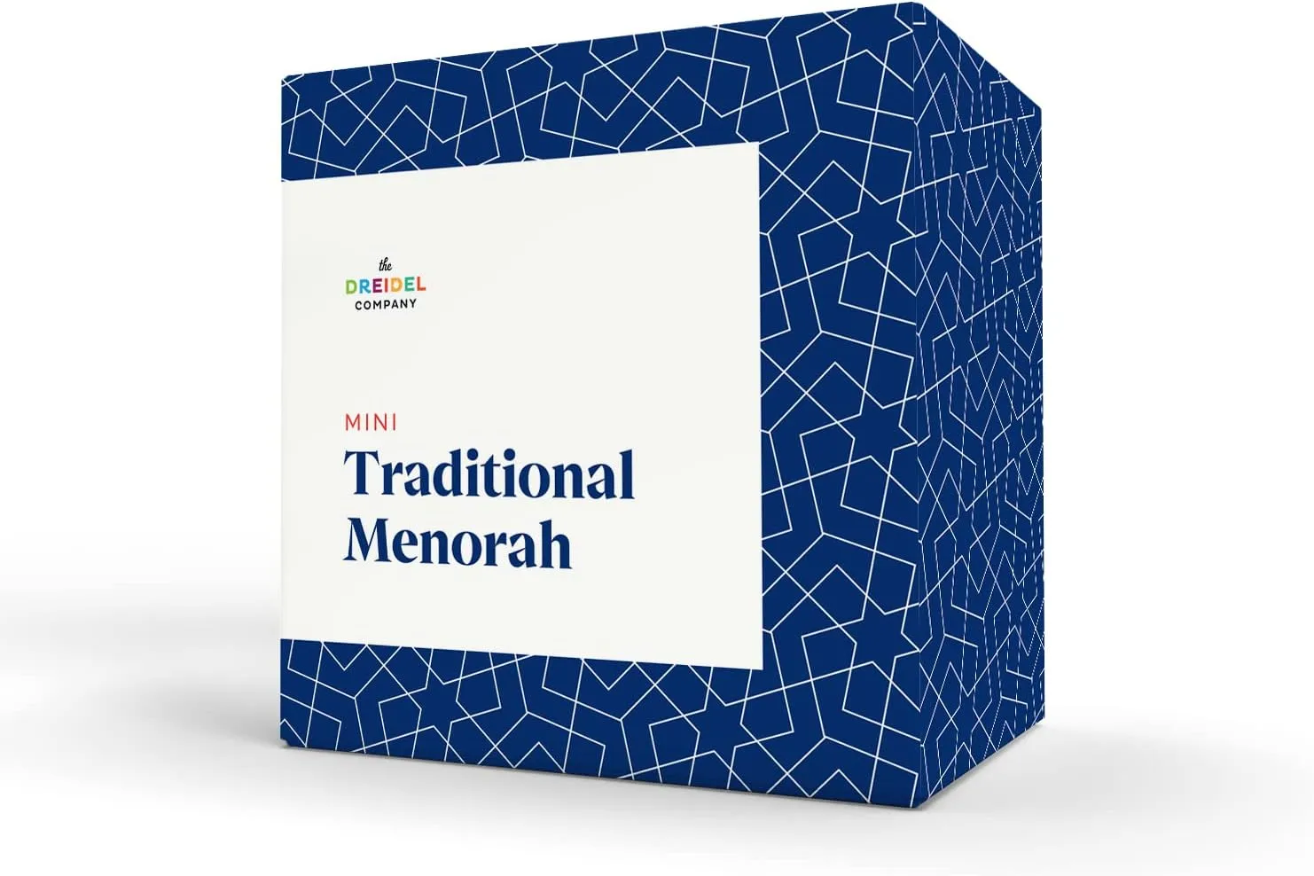 The Dreidel Company Complete Hanukah Menorah Set, 7" Menorah, 44 Colored Candles, 4 Multicolored Painted Wood Dreidels, 4 Chocolate Belgian Coins Gelt, Comprehensive Chanukah Guide (Set of 1)