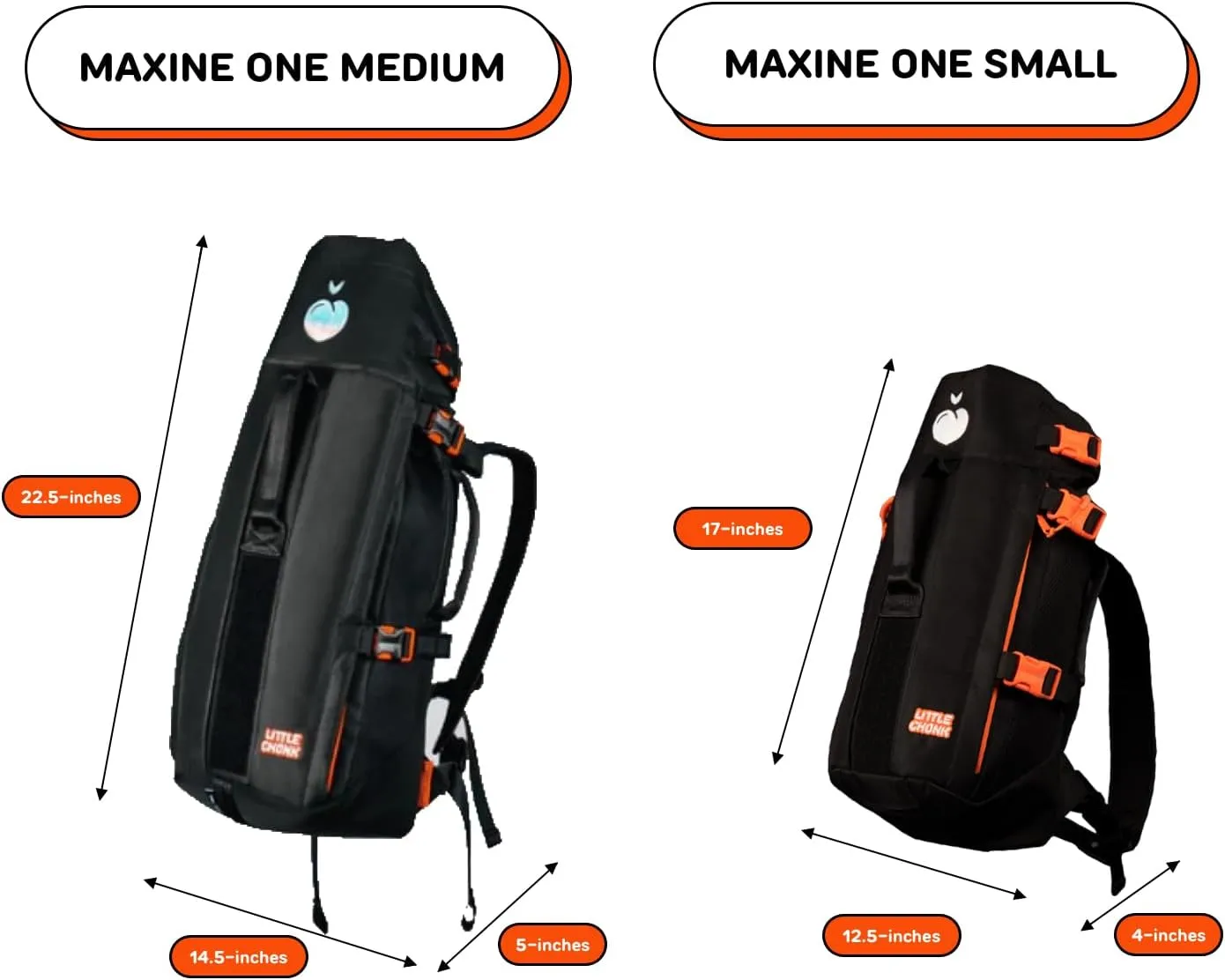 The Maxine One Medium Dog Carrier Dog Backpack Carrier for Medium Sized Breeds | Adjustable Front Facing Pet Carrier for Travel | Dog Hiking Backpack - Bark After Dark Black