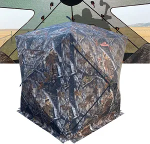 THUNDERBAY 270 Degree See Through Hunting Blind, Portable 2-3 Person Pop Up Ground Hunting Blinds, Durable See Thru Hunting Tent for Deer & Turkey Hunting