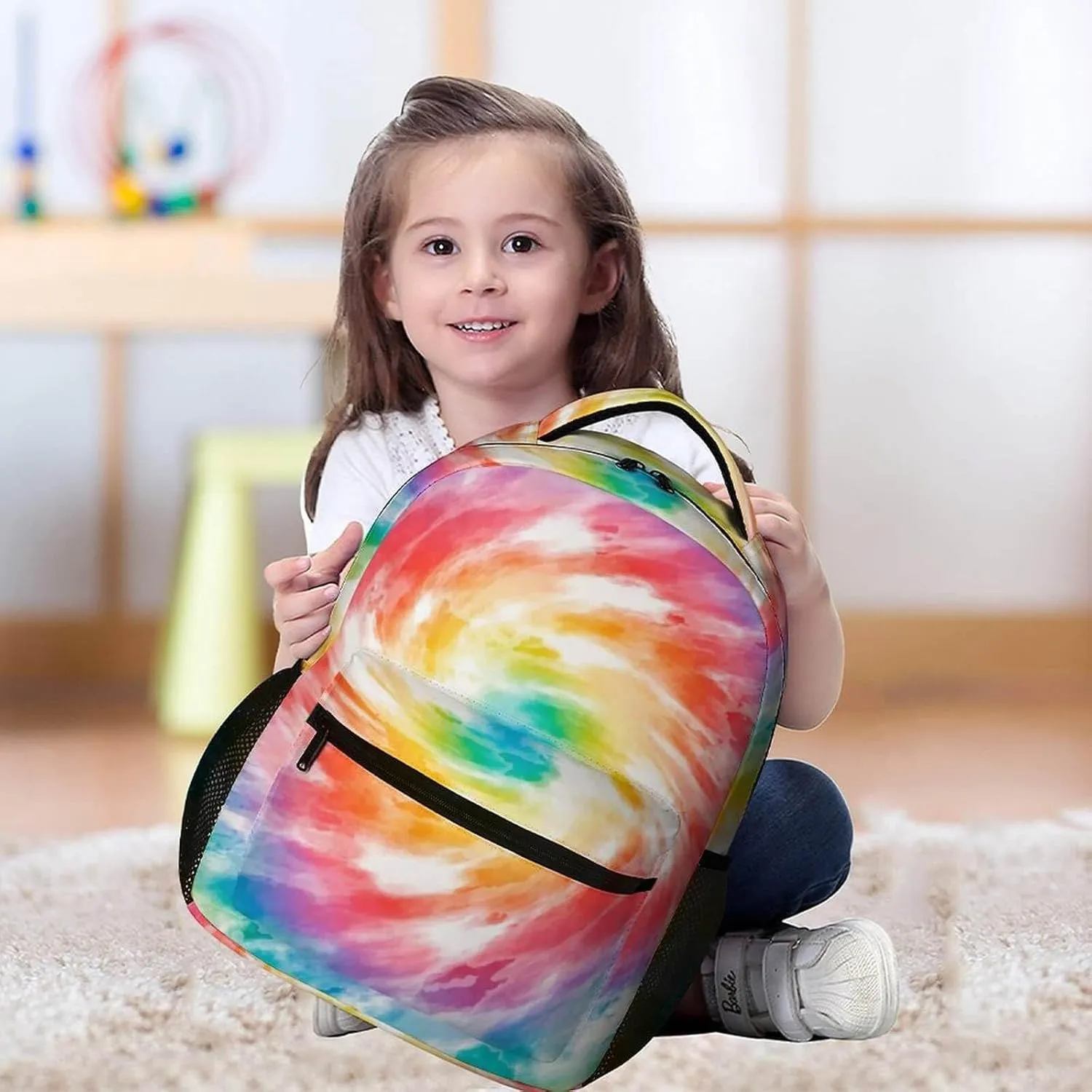 Tie Dye School Backpack for Kids Girls Boys, 16 Inch Cute Tie Dye Themed Bookbag, Personality School Backpack for Students Children, Lightweight, Large Capacity