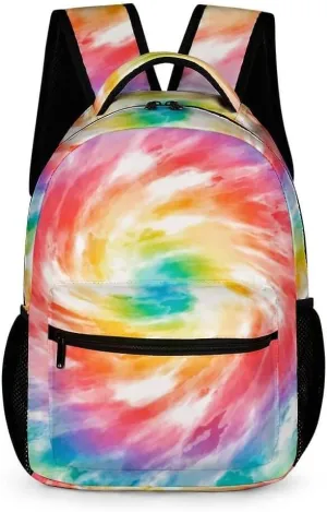 Tie Dye School Backpack for Kids Girls Boys, 16 Inch Cute Tie Dye Themed Bookbag, Personality School Backpack for Students Children, Lightweight, Large Capacity