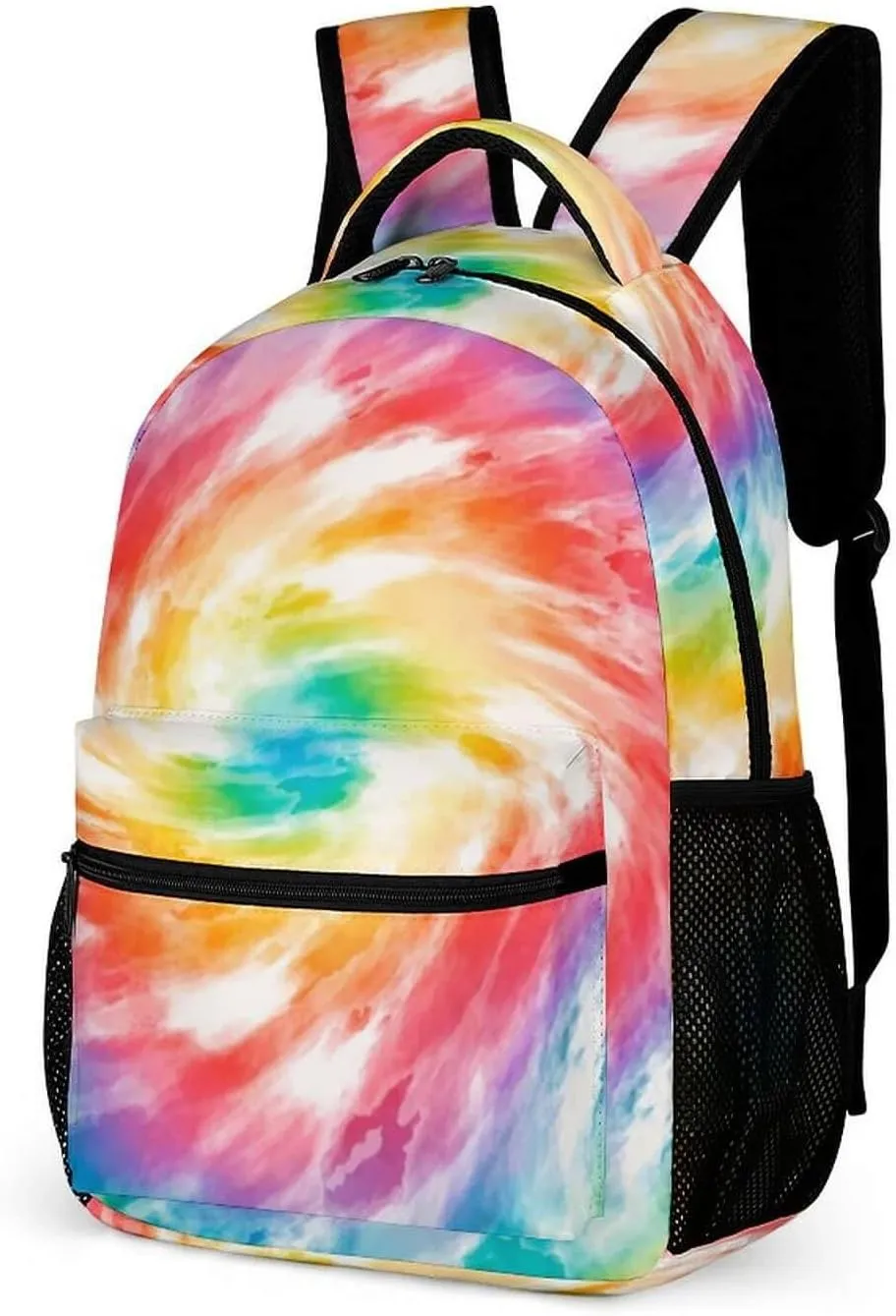 Tie Dye School Backpack for Kids Girls Boys, 16 Inch Cute Tie Dye Themed Bookbag, Personality School Backpack for Students Children, Lightweight, Large Capacity