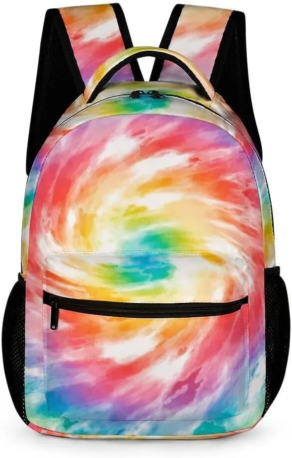 Tie Dye School Backpack for Kids Girls Boys, 16 Inch Cute Tie Dye Themed Bookbag, Personality School Backpack for Students Children, Lightweight, Large Capacity