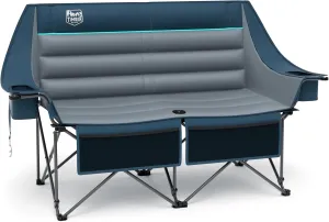 TIMBER RIDGE Fully Padded Double Camping Chair, Heavy Duty Outdoor Folding Camp Couch, Loveseat Camping Chairs Perfect for Campsites, Patio/Lawn, Soccer Games or Other Youth Sports, Supports 600 lbs