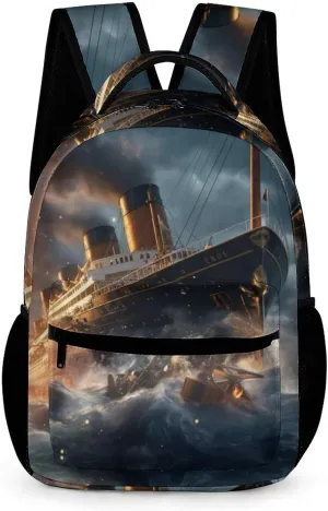 Titanic Cruise Ship Boat Cute Backpack Lightweight Dayback Printed Back Pack with Front Pocket Durable Design