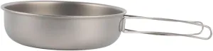 Titanium Frying Pan with Foldable Handle Lightweight Cooking Pot Versatile Camping Pan Cookware for Outdoor Travel Camping, 1200ML
