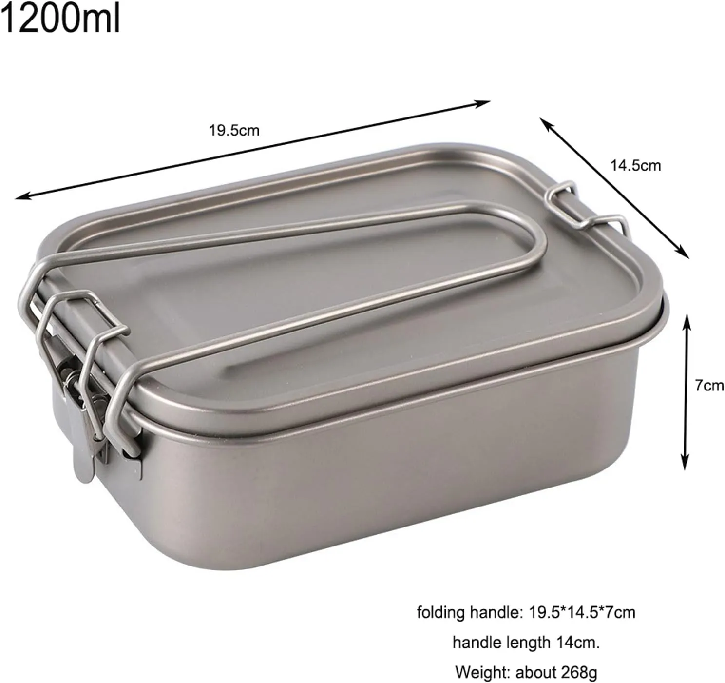 Titanium Lunch Box with Leak-Proof Lid Camping Cookware Lightweight Outdoor Cooking Pan for Backpacking Hiking Picnic & Travel Durable