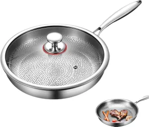 Titanium Pan Pro, Taima Titanium Nutri Pan with Lid, Multifunctional Pots and Pans Set, Scratch-Resistant Non Stick TitaniumFrying Pans for Cooking (11.81in/30cm)