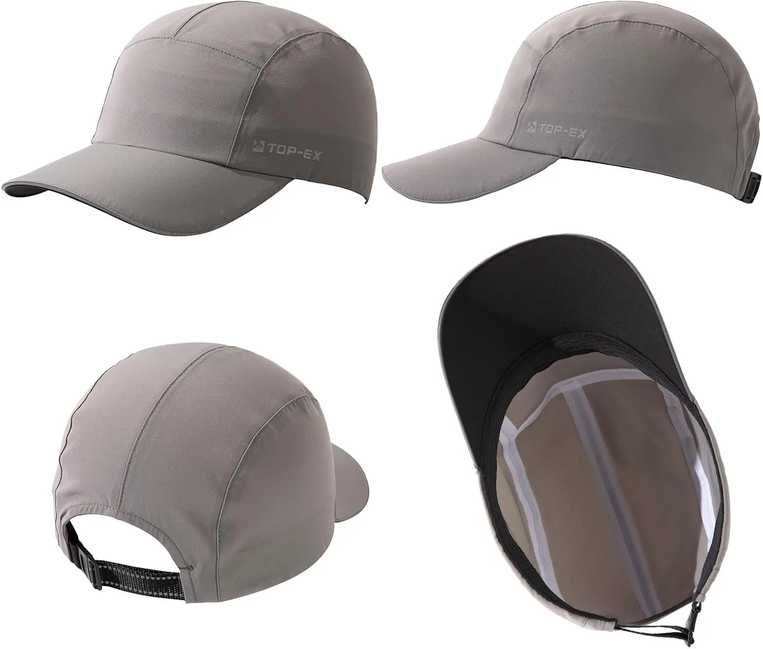 TOP-EX L/XL/XXL 5-Panel Water-Resistant Baseball Performance Cap Running Golf