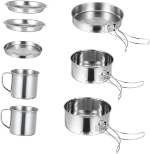 TOYANDONA 1 Set Camping Cookware Portable Picnic Cooking Kit with Pans and Utensils for Outdoor Cooking Backpacking and Barbecue Activities