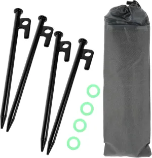 TOYANDONA 9pcs Stainless Steel Tent Stakes Heavy Duty Metal Ground Stakes for Camping Windproof Tent Pegs with Ring