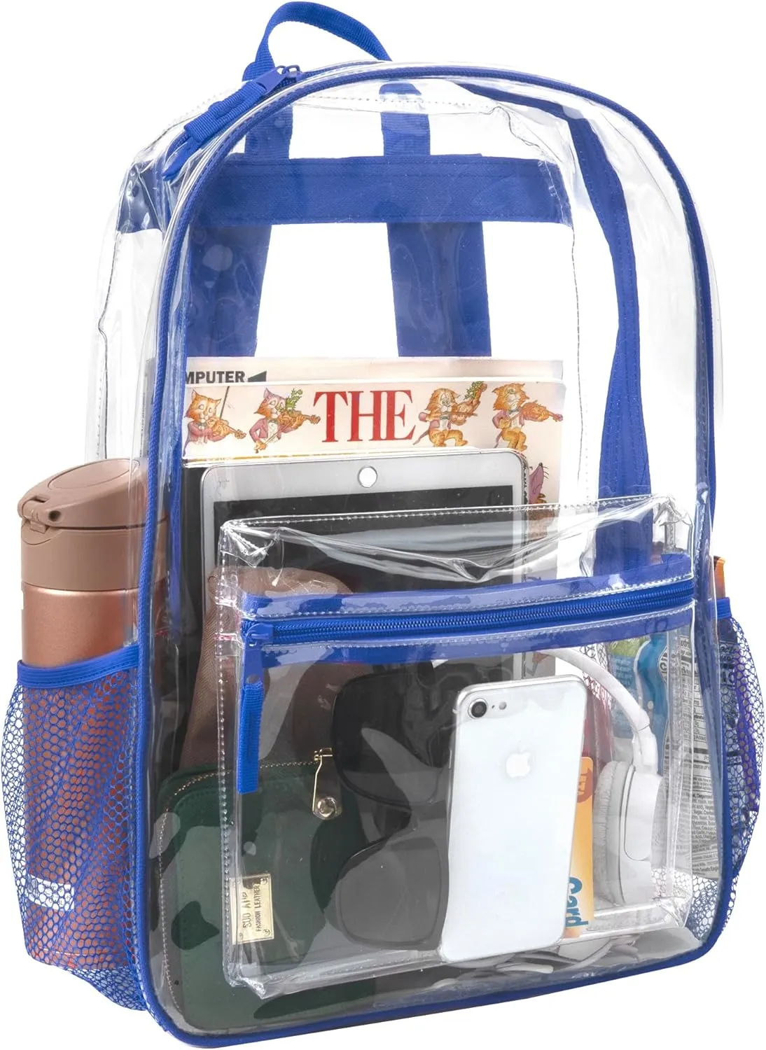 Trail maker Clear Backpack Heavy Duty with Padded Straps, Side Pockets for Kids, Boys, Girls, School, Stadium Approved Events