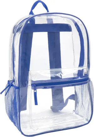 Trail maker Clear Backpack Heavy Duty with Padded Straps, Side Pockets for Kids, Boys, Girls, School, Stadium Approved Events