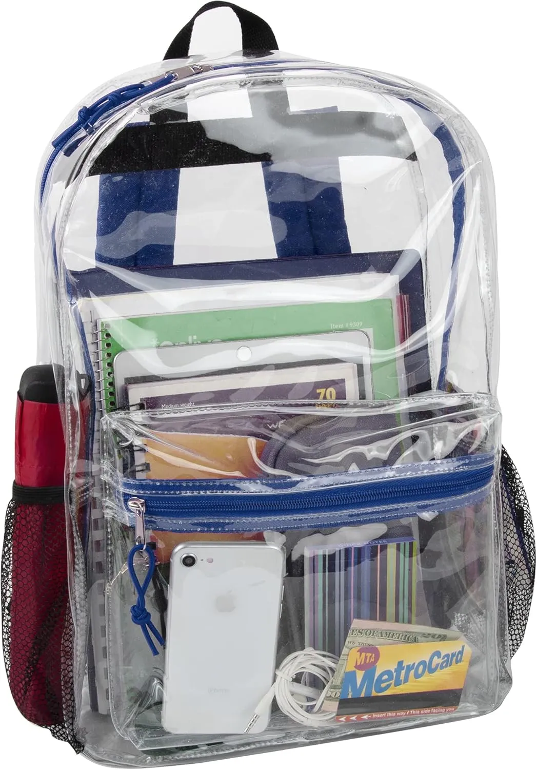 Trail maker Clear Backpack Heavy Duty with Padded Straps, Side Pockets for Kids, Boys, Girls, School, Stadium Approved Events