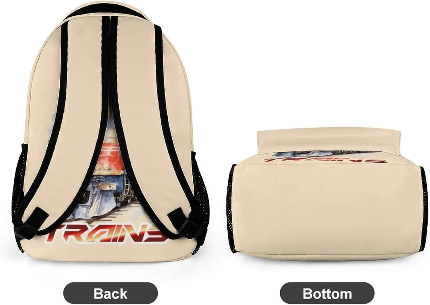 Train School Backpack for Kids Girls Boys, 16 Inch Cool Train Themed Bookbag, Personality School Backpack for Students Children, Lightweight, Large Capacity