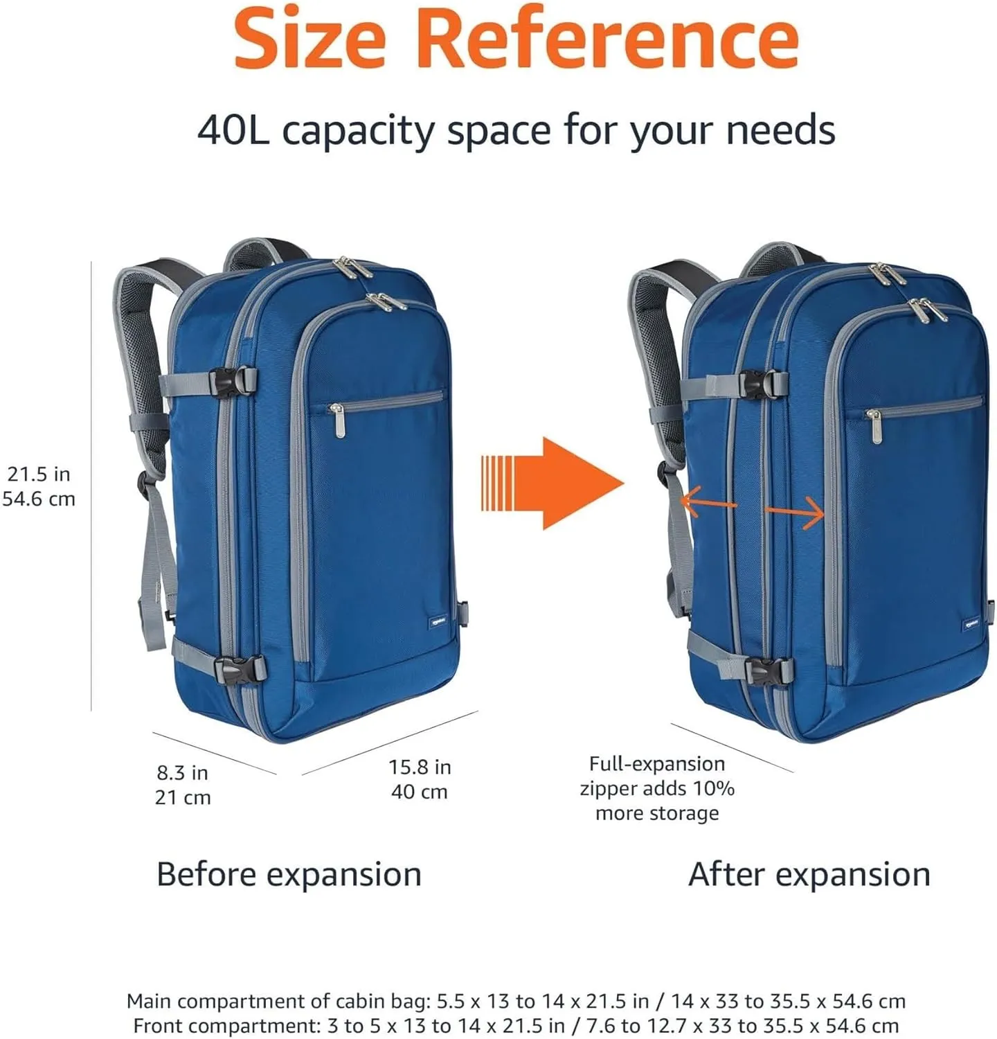 Travel Backpack, Carry-on, Flight Approved, Lightweight, Expandable, Can Be Used As A Backpack Or Shoulder Bag