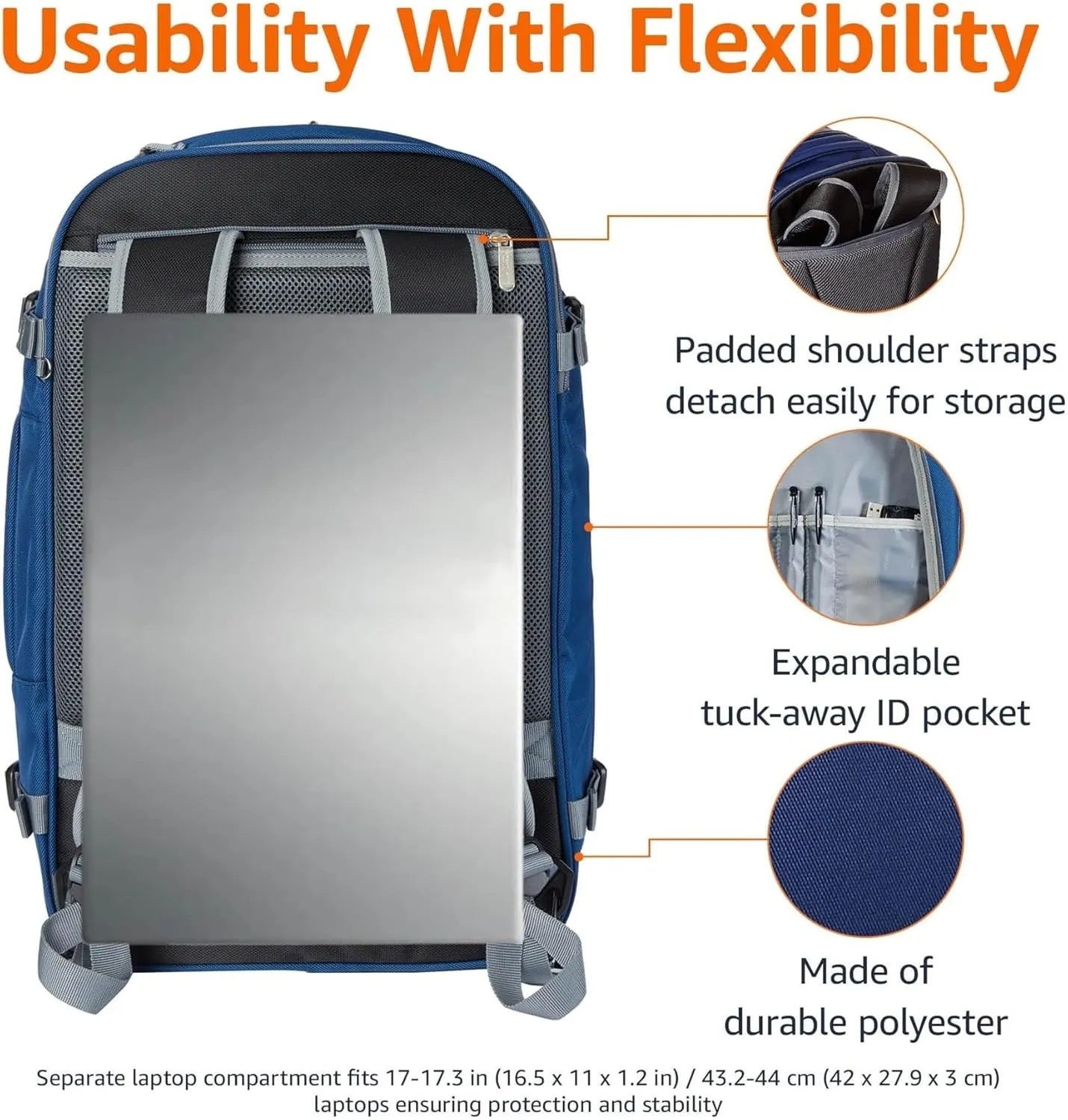 Travel Backpack, Carry-on, Flight Approved, Lightweight, Expandable, Can Be Used As A Backpack Or Shoulder Bag