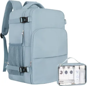 Travel Backpack for Women, Flight Approved, College, Casual, Hiking, Waterproof, Blue, 16.9x11.8x7.87 inch
