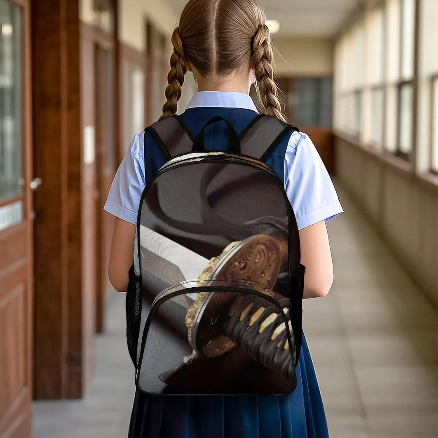 Travel Backpack for Women Men Lightweight 17 Inch Laptop Bag Japan Samurai Sword Backpack Casual Daypack