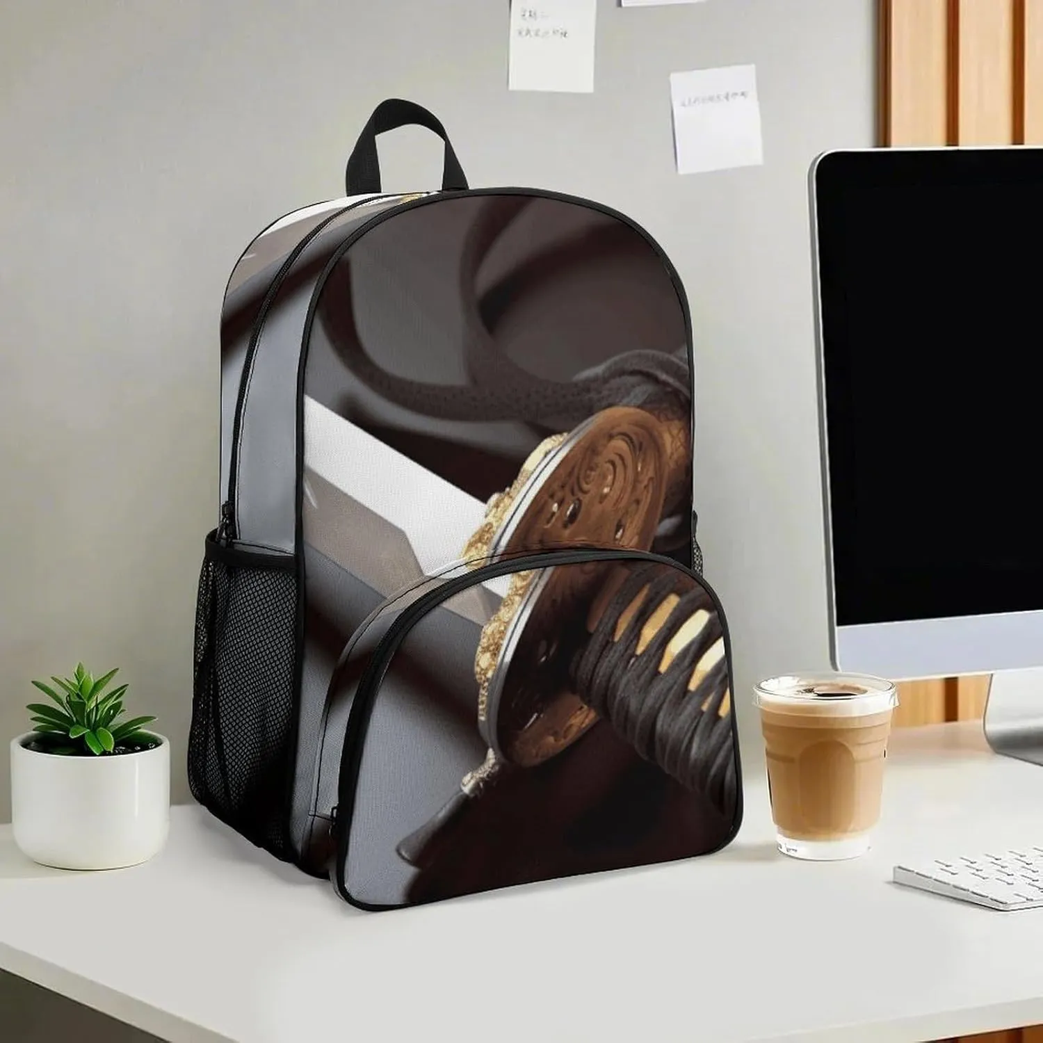 Travel Backpack for Women Men Lightweight 17 Inch Laptop Bag Japan Samurai Sword Backpack Casual Daypack