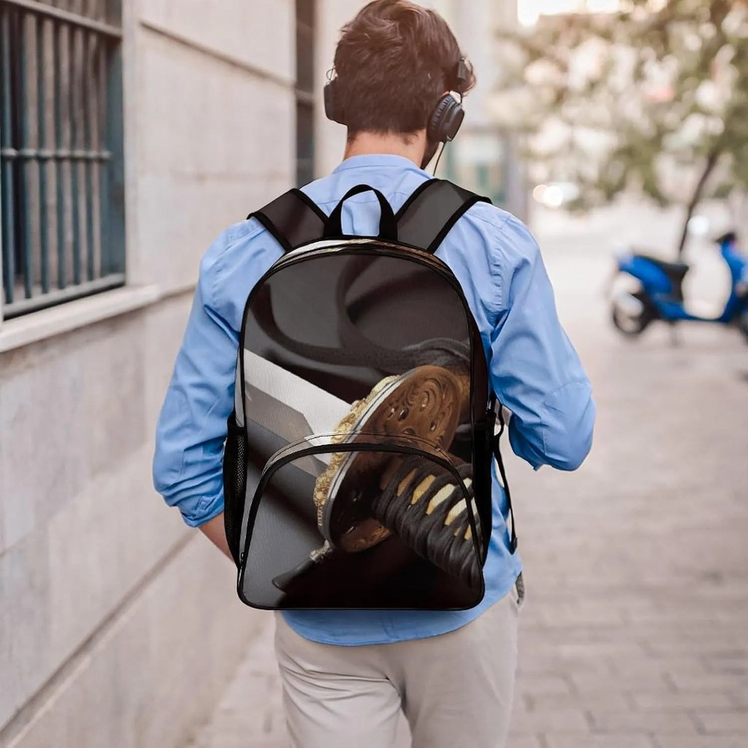 Travel Backpack for Women Men Lightweight 17 Inch Laptop Bag Japan Samurai Sword Backpack Casual Daypack