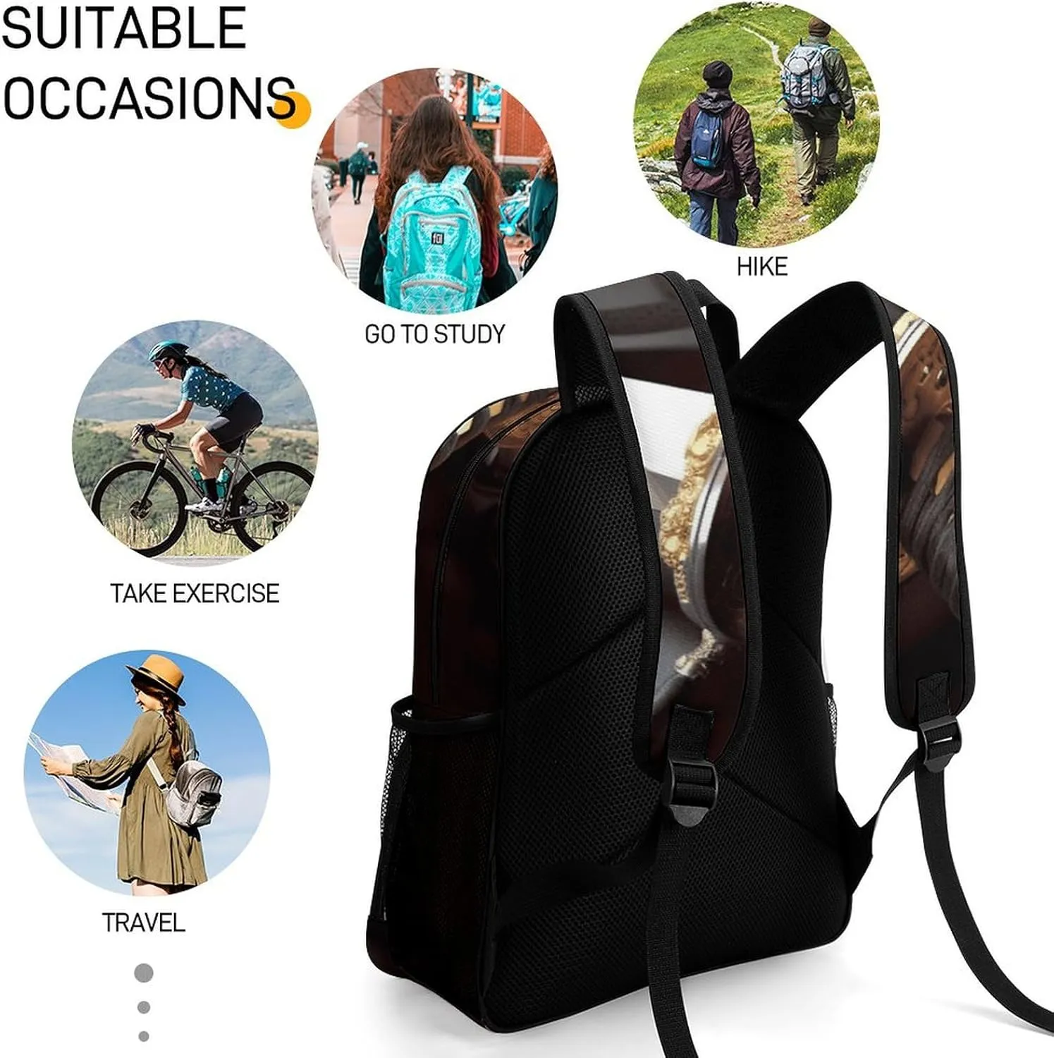 Travel Backpack for Women Men Lightweight 17 Inch Laptop Bag Japan Samurai Sword Backpack Casual Daypack