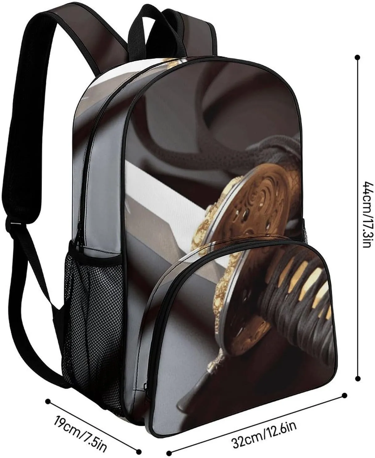 Travel Backpack for Women Men Lightweight 17 Inch Laptop Bag Japan Samurai Sword Backpack Casual Daypack