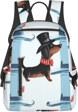Travel Backpack Parisian Dachshund Laptop Backpack Lightweight Computer Bag Gift for Women Men Hiking Daypack