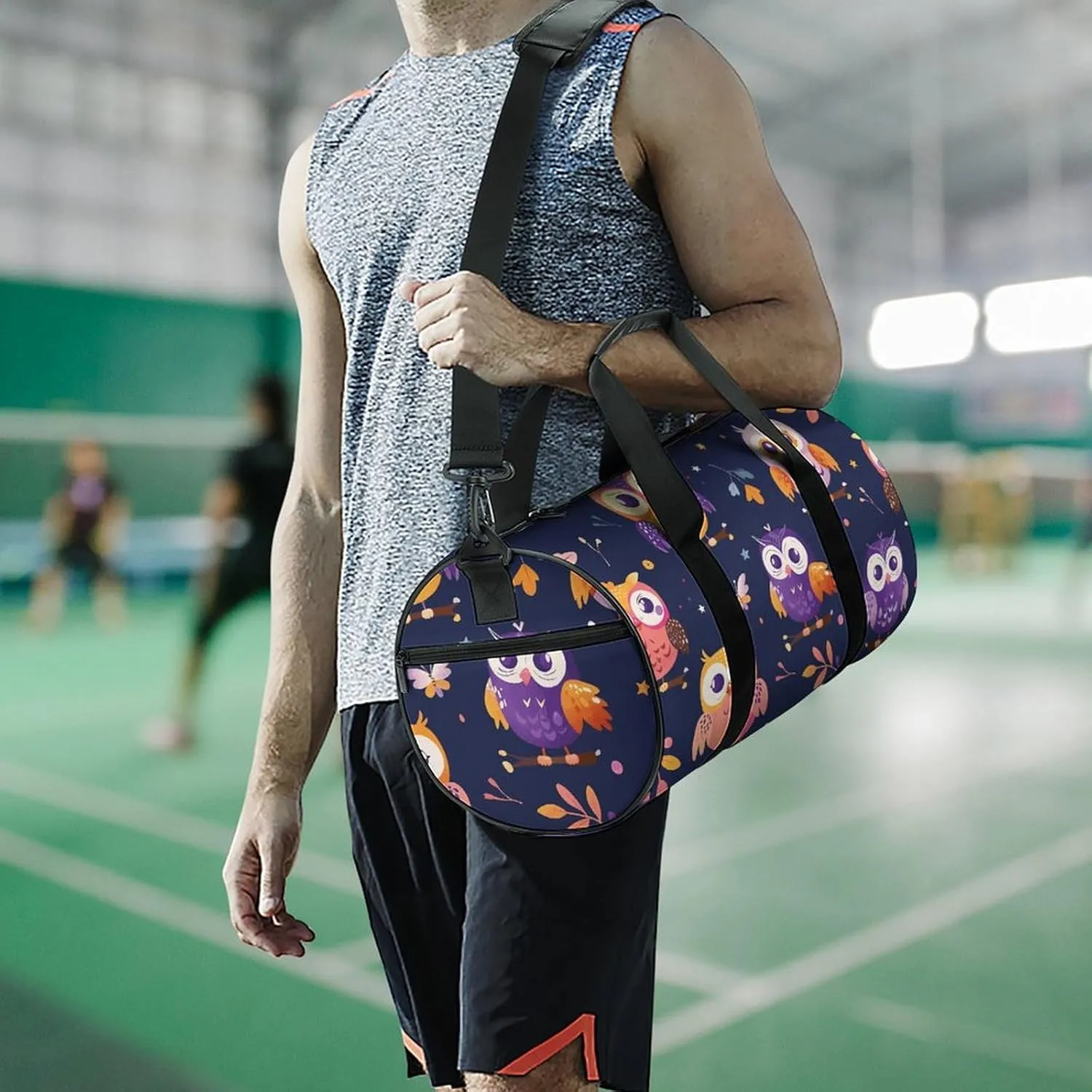 Travel Duffel Bag for Men And Women,Cartoon Owl Pattern Waterproof Sports Fitness Bag Portable Travel Duffel Bag