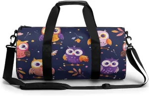 Travel Duffel Bag for Men And Women,Cartoon Owl Pattern Waterproof Sports Fitness Bag Portable Travel Duffel Bag
