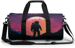 Travel Duffel Bag for Men And Women,Cool Astronaut Waterproof Sports Fitness Bag Portable Travel Duffel Bag