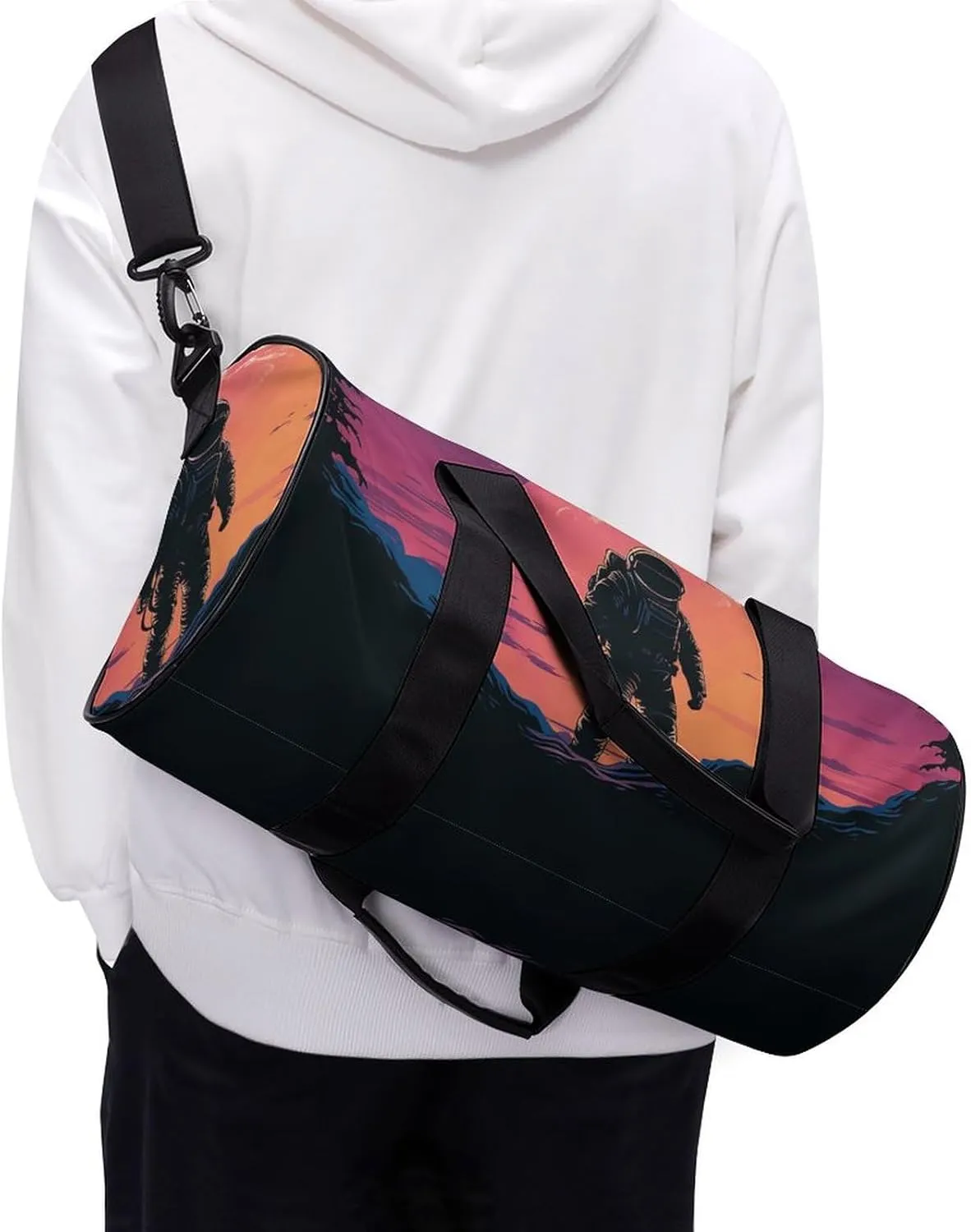 Travel Duffel Bag for Men And Women,Cool Astronaut Waterproof Sports Fitness Bag Portable Travel Duffel Bag