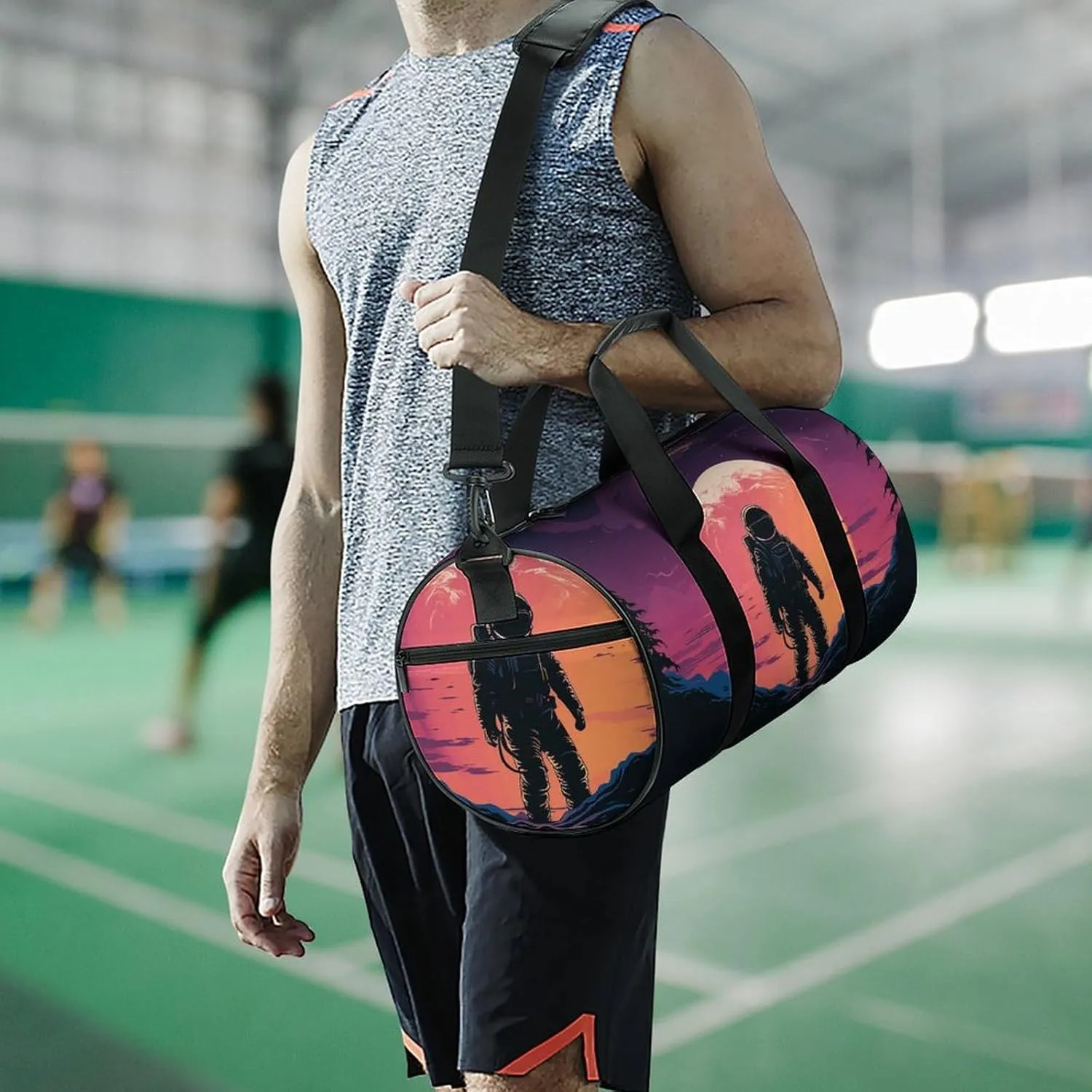 Travel Duffel Bag for Men And Women,Cool Astronaut Waterproof Sports Fitness Bag Portable Travel Duffel Bag