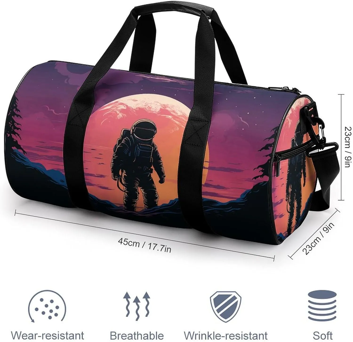 Travel Duffel Bag for Men And Women,Cool Astronaut Waterproof Sports Fitness Bag Portable Travel Duffel Bag