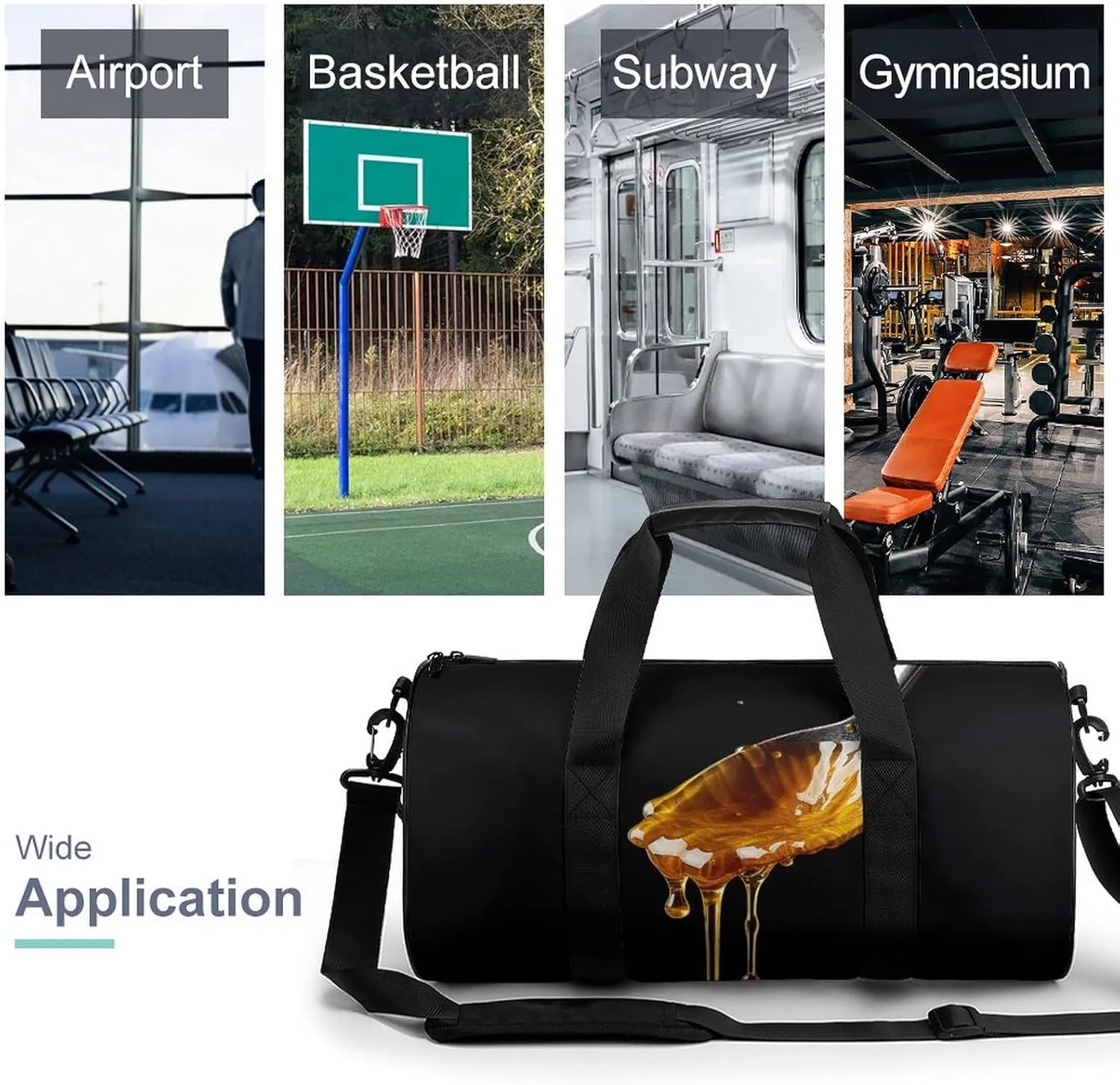 Travel Duffel Bag for Men And Women,Honey And Spoon Waterproof Sports Fitness Bag Portable Travel Duffel Bag