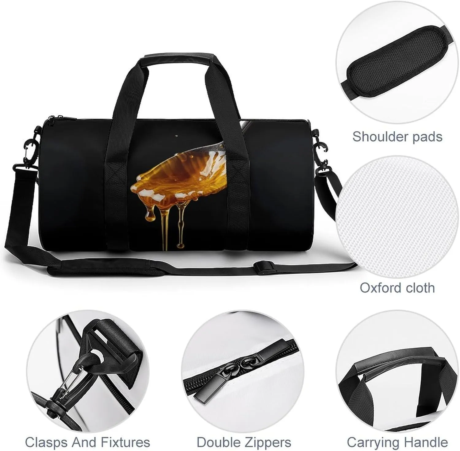 Travel Duffel Bag for Men And Women,Honey And Spoon Waterproof Sports Fitness Bag Portable Travel Duffel Bag