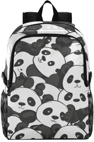 Travel Hiking Daypack Foldable Packable Backpack Cute Little Panda Waterproof Lightweight Casual Rucksuck for Men Women