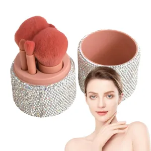 Travel Size Makeup Brushes | Portable 5PCS Travel Brush Set Small Cosmetic Brushes - Compact Makeup Brush Kit Cosmetic Brushes Kit for Eyeshadow Powder Foundation