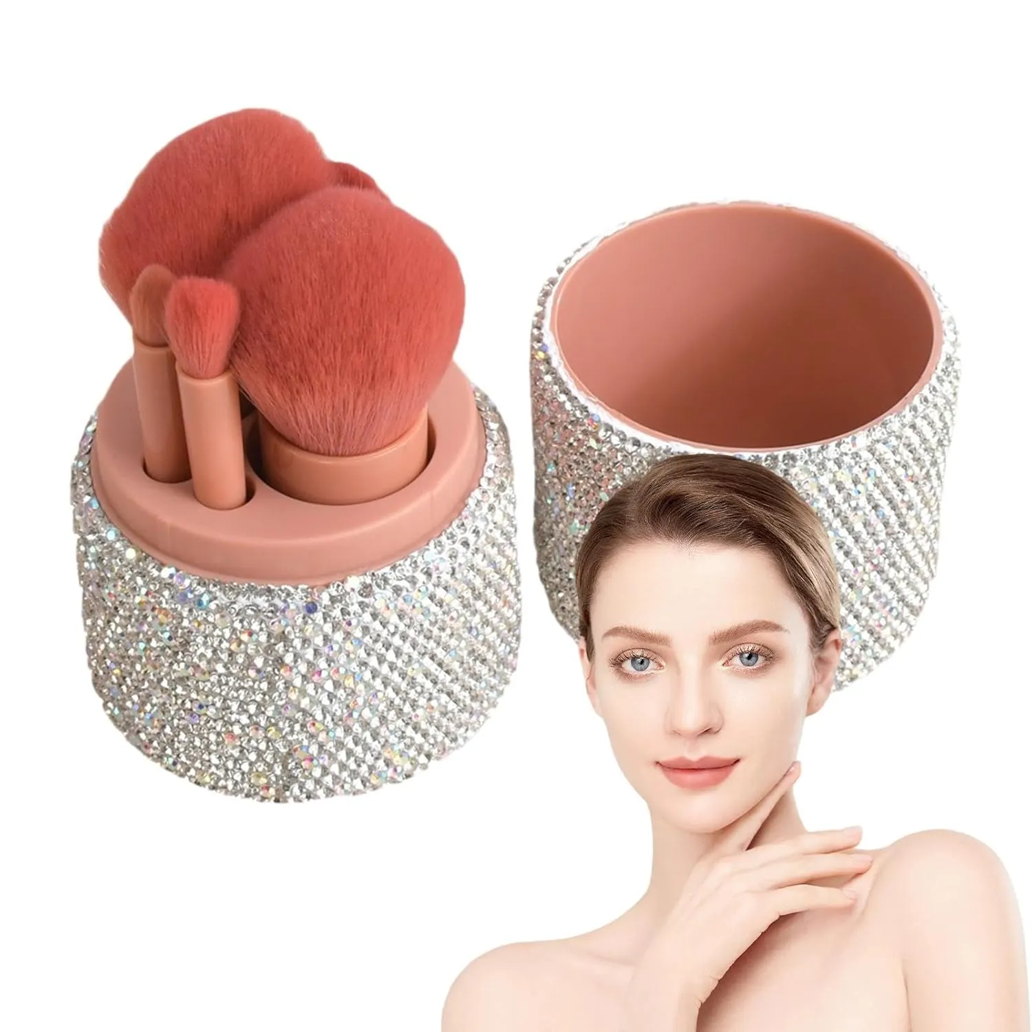 Travel Size Makeup Brushes | Portable 5PCS Travel Brush Set Small Cosmetic Brushes - Compact Makeup Brush Kit Cosmetic Brushes Kit for Eyeshadow Powder Foundation