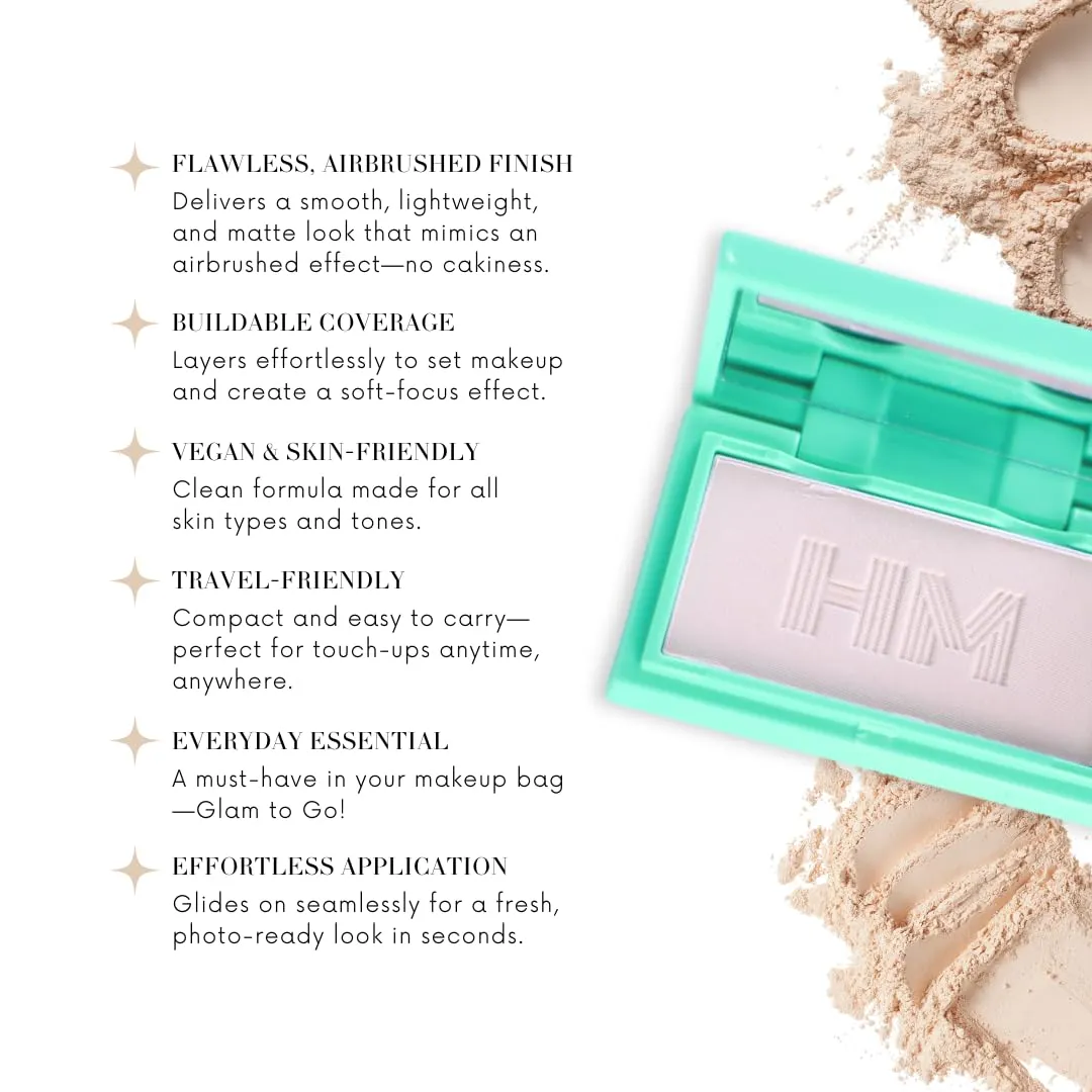 Travel Size Pressed Powder - Haute Minute Makeup Complexion Perfection Mini Powder - Perfect For Travel or Your Purse! (Neutral Medium)